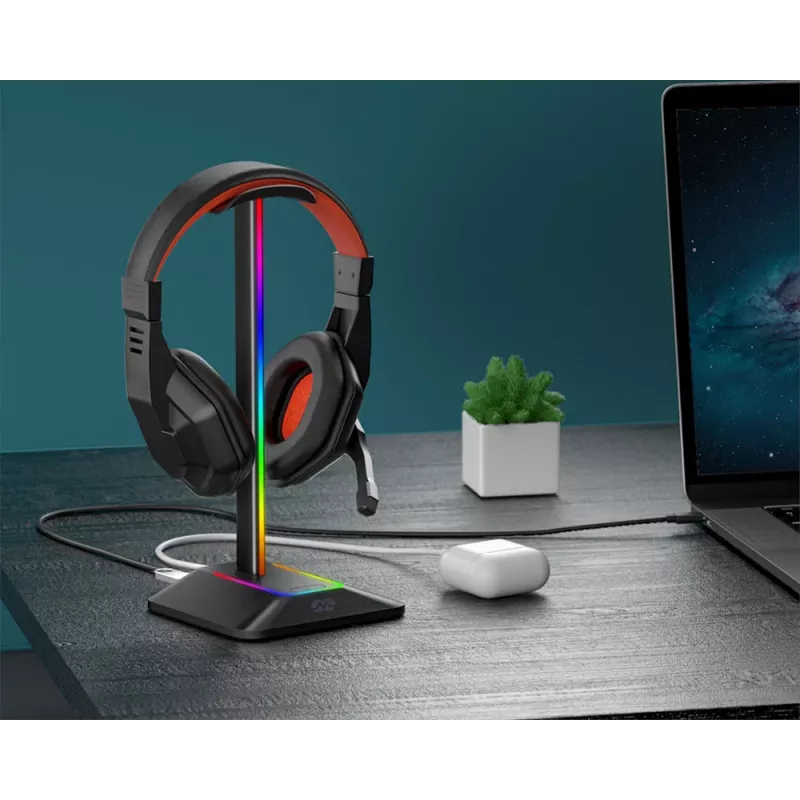 MOZOS D12 suporte para auscultadores RGB LED para auscultadores over-ear
