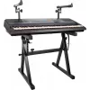 MOZOS KSX4 suporte em X para piano, piano digital e teclado, aço, preto, altura ajustável 650-980 mm, largura 300-800 mm, capacidade de carga 20 kg, dobrável