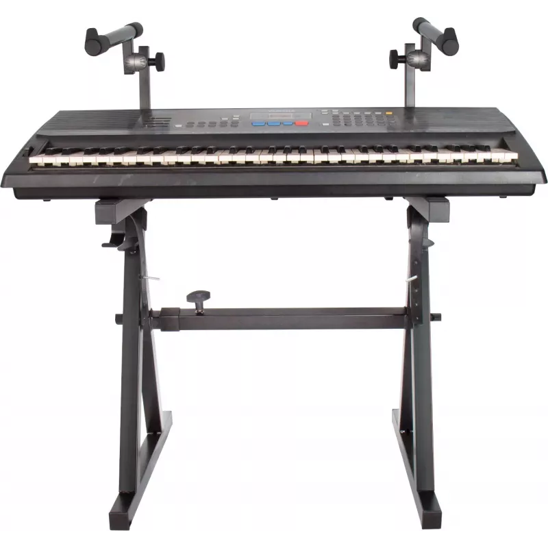 MOZOS KSX4 suporte em X para piano, piano digital e teclado, aço, preto, altura ajustável 650-980 mm, largura 300-800 mm, capacidade de carga 20 kg, dobrável
