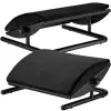 MOZOS FS3 apoio de pés ergonómico para escritório, preto, altura ajustável 110-170 mm, inclinação até 30°, superfície antiderrapante