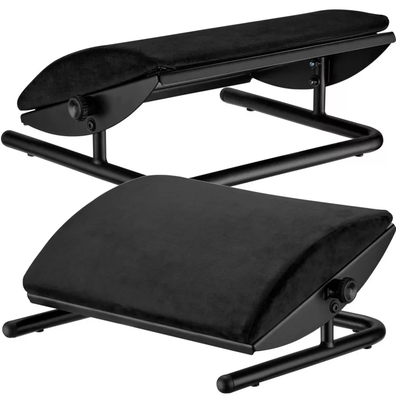 MOZOS FS3 apoio de pés ergonómico para escritório, preto, altura ajustável 110-170 mm, inclinação até 30°, superfície antiderrapante