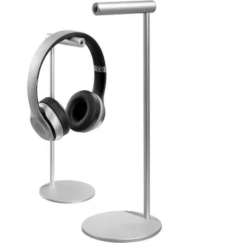 MOZOS HS-ALU suporte para auscultadores em liga de alumínio para auscultadores over-ear, preto