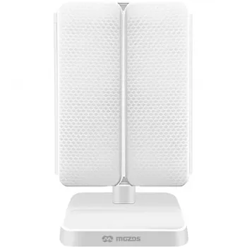 MOZOS ML10X espelho de maquilhagem LED com ampliação 10x, 3 modos de cor, regulação contínua, rotação 360°, recarregável USB-C, branco