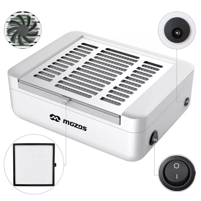 MOZOS LG608 aspirador de pó de unhas 40W branco