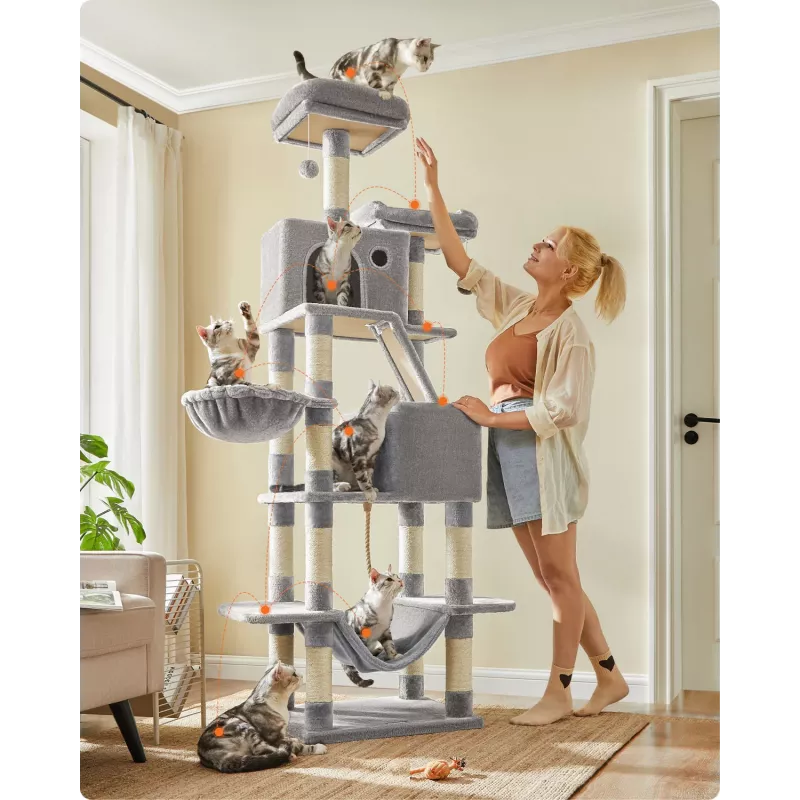 MOZOS Kitty Tree arranhador grande para gatos, altura 206 cm