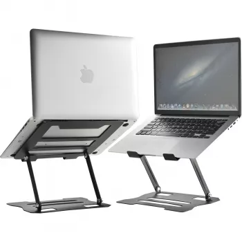 MOZOS N2-BK suporte ergonómico para portátil - preto, altura ajustável, dobrável, alumínio