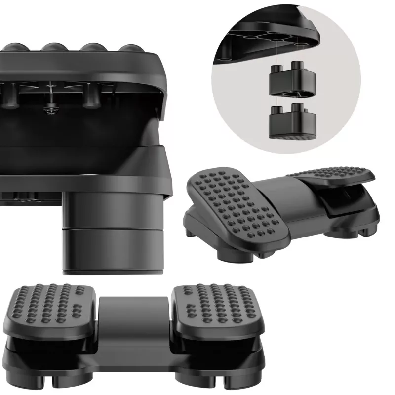 MOZOS FS6 Apoio de Pés para Escritório Preto Ajustável Ergonómico com Nódulos de Massagem