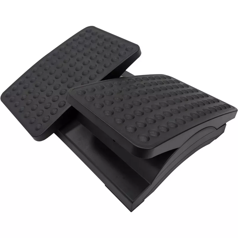 MOZOS FS8 Apoio de Pés Ergonómico para Escritório - Altura e Inclinação Ajustáveis, Superfície de Massagem Antiderrapante, Preto