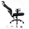 MOZOS ERGO-X Cadeira de Escritório Ergonómica com Apoio Lombar e Apoio de Cabeça Ajustáveis, Preto