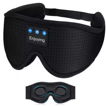 MOZOS LC001-V2 Máscara de Dormir Bluetooth com Altifalantes Estéreo, Preta