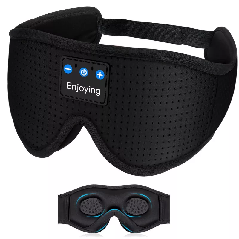 MOZOS LC001-V2 Máscara de Dormir Bluetooth com Altifalantes Estéreo, Preta