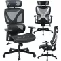 MOZOS ERGO-R Cadeira de Escritório Ergonómica com Encosto em Malha, Apoio Lombar Ajustável, Capacidade 120 kg, Preta