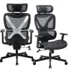 MOZOS ERGO-R Cadeira de Escritório Ergonómica com Encosto em Malha, Apoio Lombar Ajustável, Capacidade 120 kg, Preta