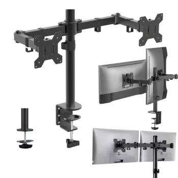 MOZOS MS03 Suporte de Secretária para Dois Monitores de 17-34 Polegadas, Preto