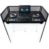 MOZOS EPDJ-100 Painel de Palco para DJ com Mesa - Ecrã Grande, Painel Branco, Estrutura Preta