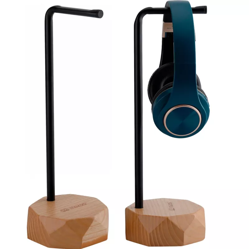 MOZOS HS-PRO-LIGHT Suporte para Auscultadores em Madeira, Freixo e Ferro, 35 cm, Castanho Claro
