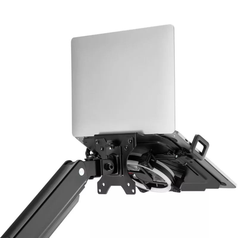 MOZOS LP-RGB Plataforma para Portátil para Suportes de Secretária, VESA 75x75/100x100, Preta, Iluminação RGB
