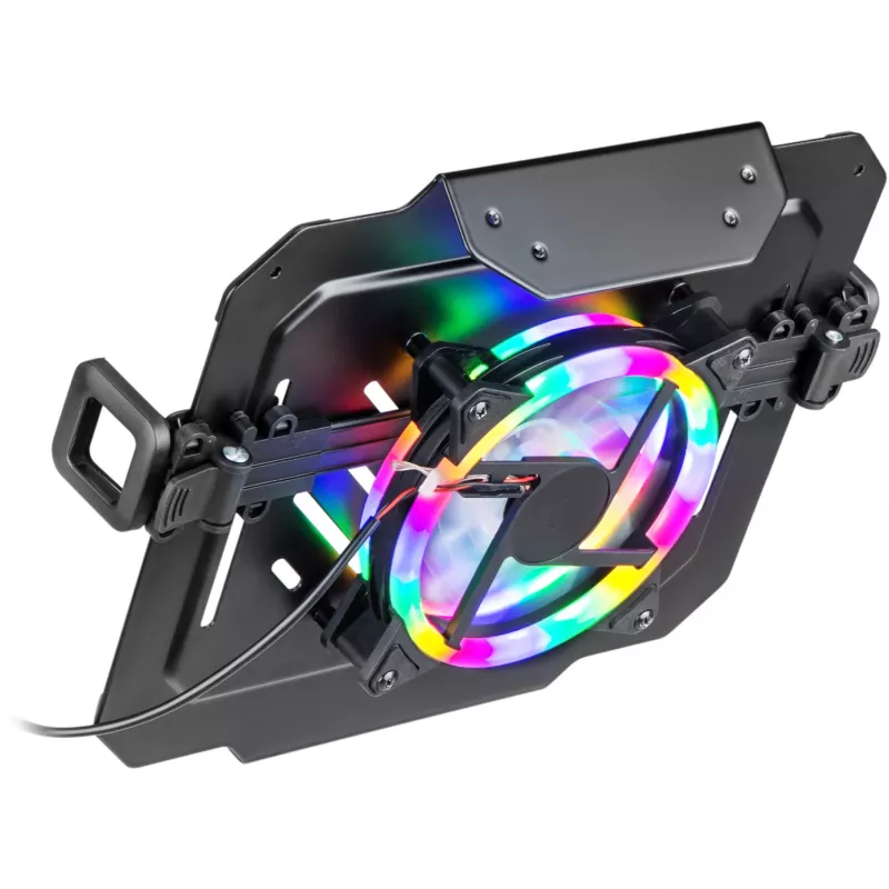 MOZOS LP-RGB Plataforma para Portátil para Suportes de Secretária, VESA 75x75/100x100, Preta, Iluminação RGB
