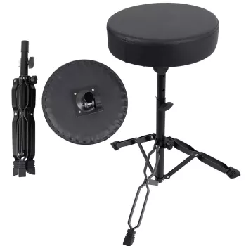MOZOS PB02 Banco de Bateria Dobrável, Preto, Assento 280 mm, Altura 450-550 mm