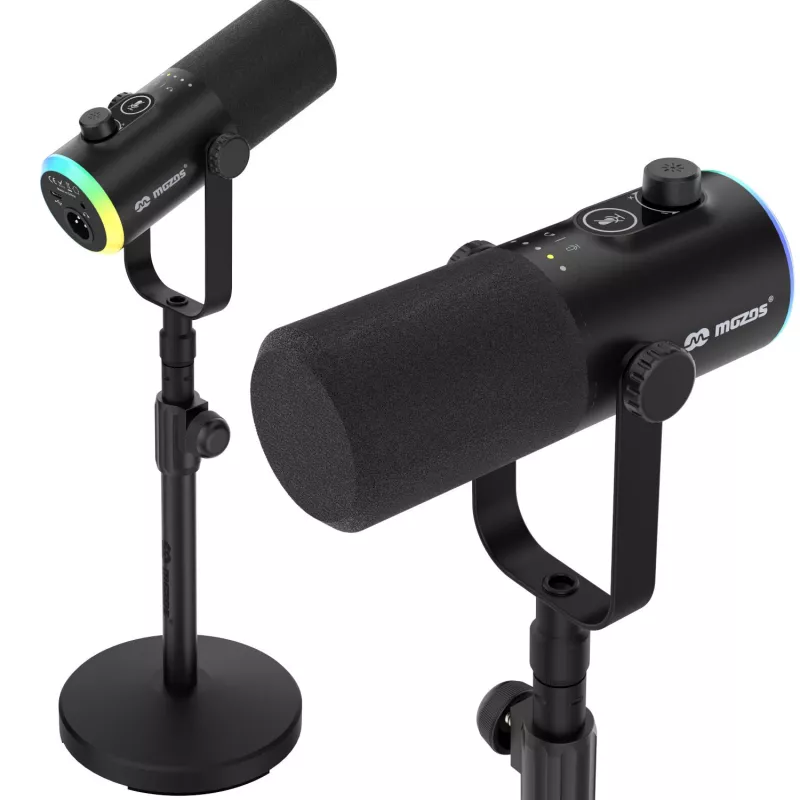 Mozos GM-ONE Microfone USB XLR RGB LED Preto