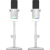 MOZOS GM-ONE Microfone dinâmico branco USB XLR RGB LED