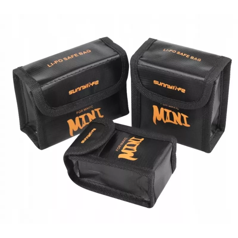 SUNNYLIFE Bolsa de segurança ignífuga para baterias para DJI Mavic Mini / Mini 2 / Mini SE - Capacidade para 3 baterias