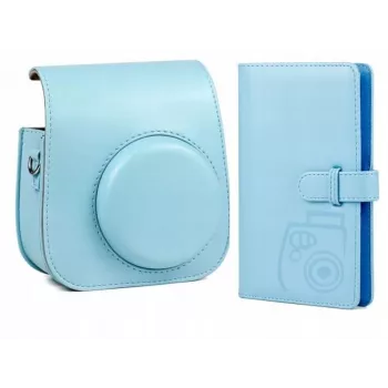 Conjunto 2 em 1 LOVEINSTANT capa e álbum para Fuji Instax Mini 11 azul