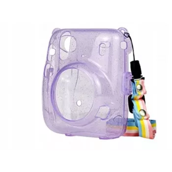Capa de proteção LOVEINSTANT para Fujifilm Instax Mini 11 - lilás transparente com brilhos