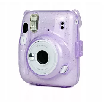 Capa de proteção LOVEINSTANT para Fujifilm Instax Mini 11 - lilás transparente com brilhos