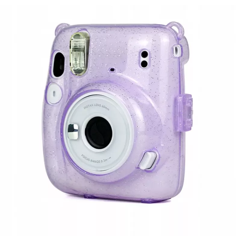 Capa de proteção LOVEINSTANT para Fujifilm Instax Mini 11 - lilás transparente com brilhos