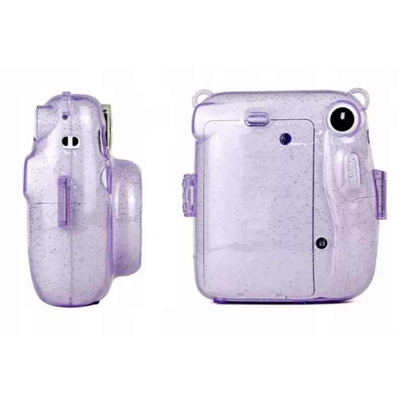 Capa de proteção LOVEINSTANT para Fujifilm Instax Mini 11 - rosa transparente com brilhos
