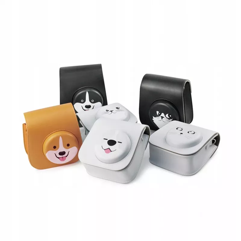 Capa de proteção LOVEINSTANT para Fujifilm Instax Mini 11 - design de gato fofo, cinzento