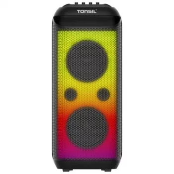 TONSIL Party Dance 1600 Altifalante Bluetooth Portátil para Festas com Luzes LED, Karaoke, 1600W PMPO, 80W RMS, Woofer de 10 polegadas, TWS, Rádio FM, Microfone e Comando