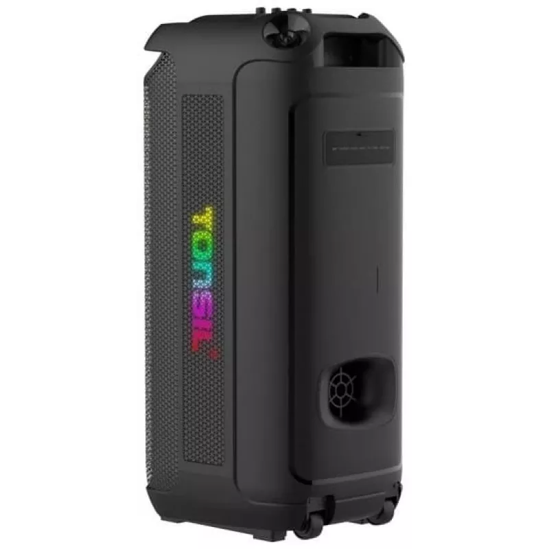 TONSIL Party Dance 1600 Altifalante Bluetooth Portátil para Festas com Luzes LED, Karaoke, 1600W PMPO, 80W RMS, Woofer de 10 polegadas, TWS, Rádio FM, Microfone e Comando