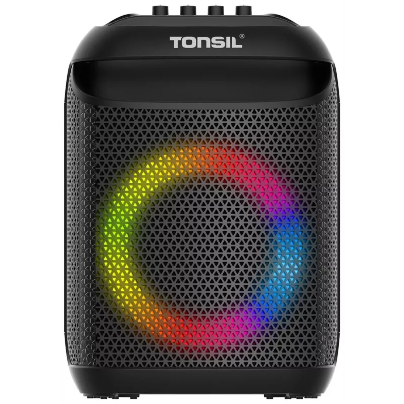 Tonsil Party Dance 800 Altifalante Bluetooth Portátil para Festas com Karaoke, LED Disco, 80 W RMS, 2x8 polegadas Woofers, Preto