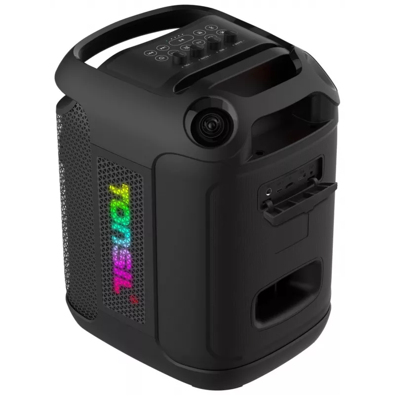 Tonsil Party Dance 800 Altifalante Bluetooth Portátil para Festas com Karaoke, LED Disco, 80 W RMS, 2x8 polegadas Woofers, Preto
