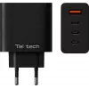 Teltech Carregador GaN USB / 3x USB-C 100W QC PD Preto TCH-08