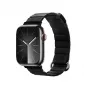 Crong Eclipse Bracelete Magnético de Pele Genuína para Apple Watch 44/45/46/49 mm (Preto)