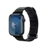 Crong Eclipse Bracelete Magnético de Pele Genuína para Apple Watch 44/45/46/49 mm (Preto)