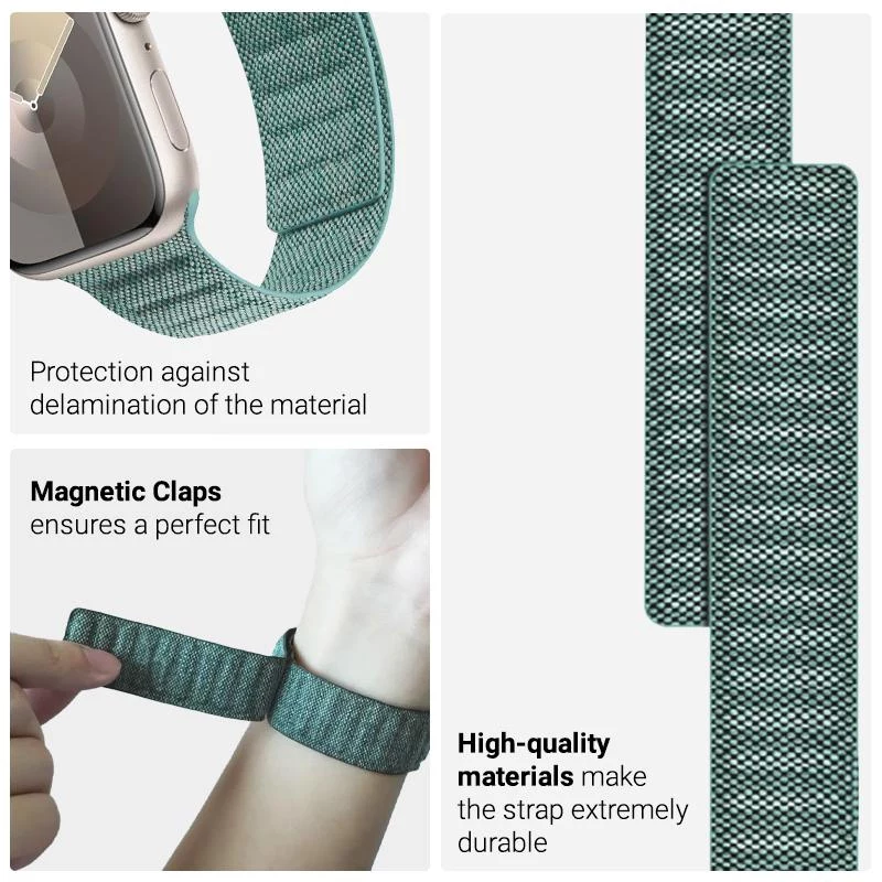 Crong Melange Bracelete Magnético para Apple Watch 44/45/46/49 mm (Turquesa Melange)