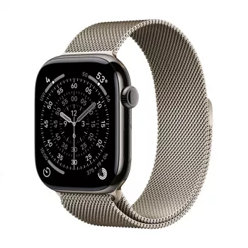 Crong Milano Steel – Bracelete de Aço Inoxidável para Apple Watch 44/45/46/49 mm (Champanhe)