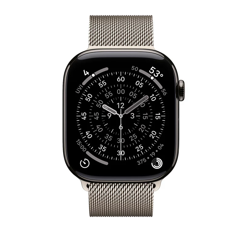 Crong Milano Steel – Bracelete de Aço Inoxidável para Apple Watch 44/45/46/49 mm (Champanhe)