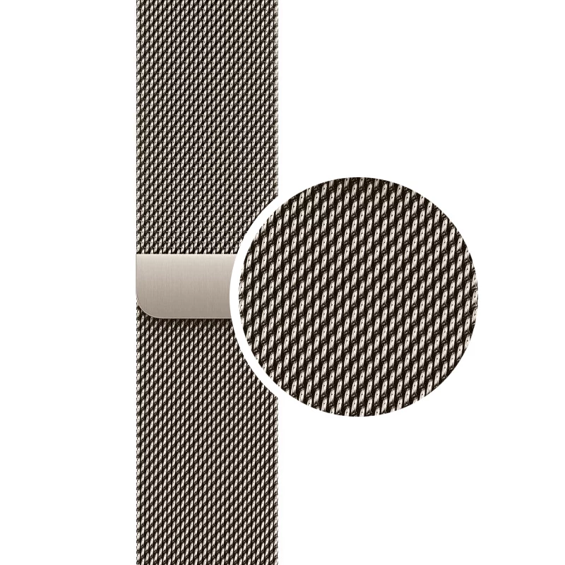 Crong Milano Steel – Bracelete de Aço Inoxidável para Apple Watch 44/45/46/49 mm (Champanhe)