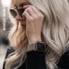 Crong Milano Steel – Bracelete de Aço Inoxidável para Apple Watch 44/45/46/49 mm (Champanhe)
