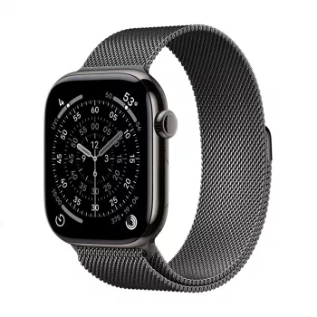 Crong Milano Steel - Bracelete de aço inoxidável para Apple Watch 38/40/41/42 mm (Grafite)