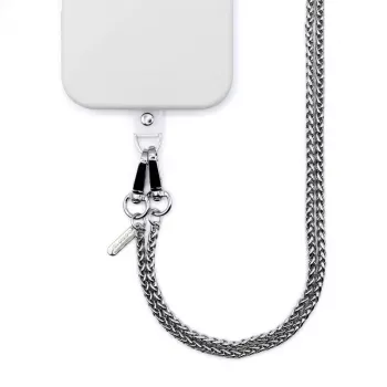 Crong Phone Crossbody Lanyard com corrente prateada - alça universal para smartphone