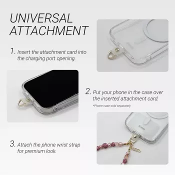 Crong Phone Crossbody Lanyard com corrente prateada - alça universal para smartphone