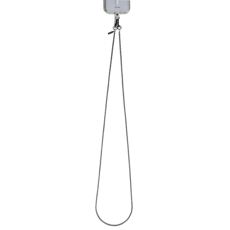 Crong Phone Crossbody Lanyard com corrente prateada - alça universal para smartphone