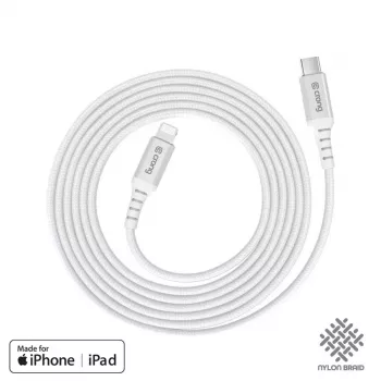 Crong Armor Link cabo USB-C para Lightning Fast Charging MFi 150cm branco