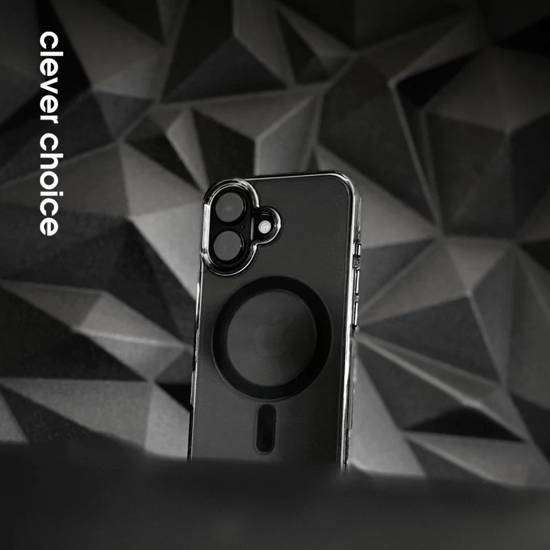 Crong Clear MAG Pro Case para iPhone 16 Pro MagSafe (preto)
